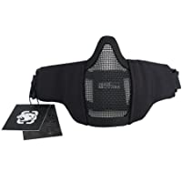OneTigris Máscara Táctica Plegable de Media Cara con Malla para Practicar Airsoft y Paintball CS con Correa Ajustable y…